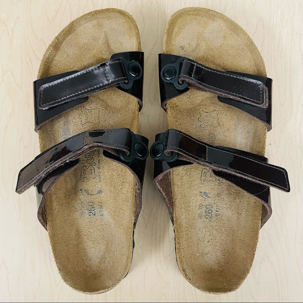 Birkis Madura Sandals Womens 9 Mens 7 40 Dark Brown Patent Leather Birkenstocks